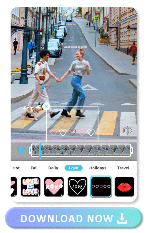 Best app to add 450+stickers to videos, YouCam Video 