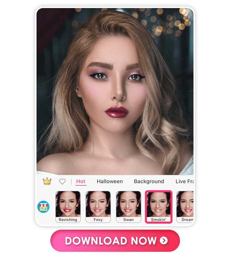 Best face slimming photo editor app to edit face shape in photos naturally, YouCam Makeup.