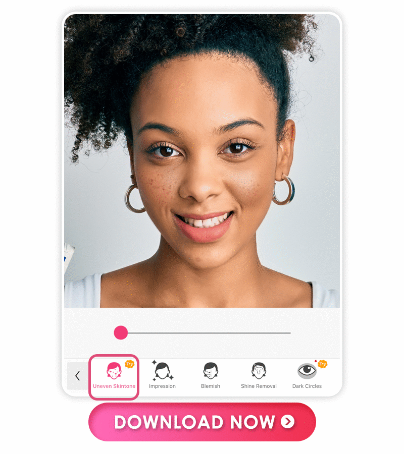 Remove blemishes on face naturally with the best photo face editor app, YouCam Makeup.
