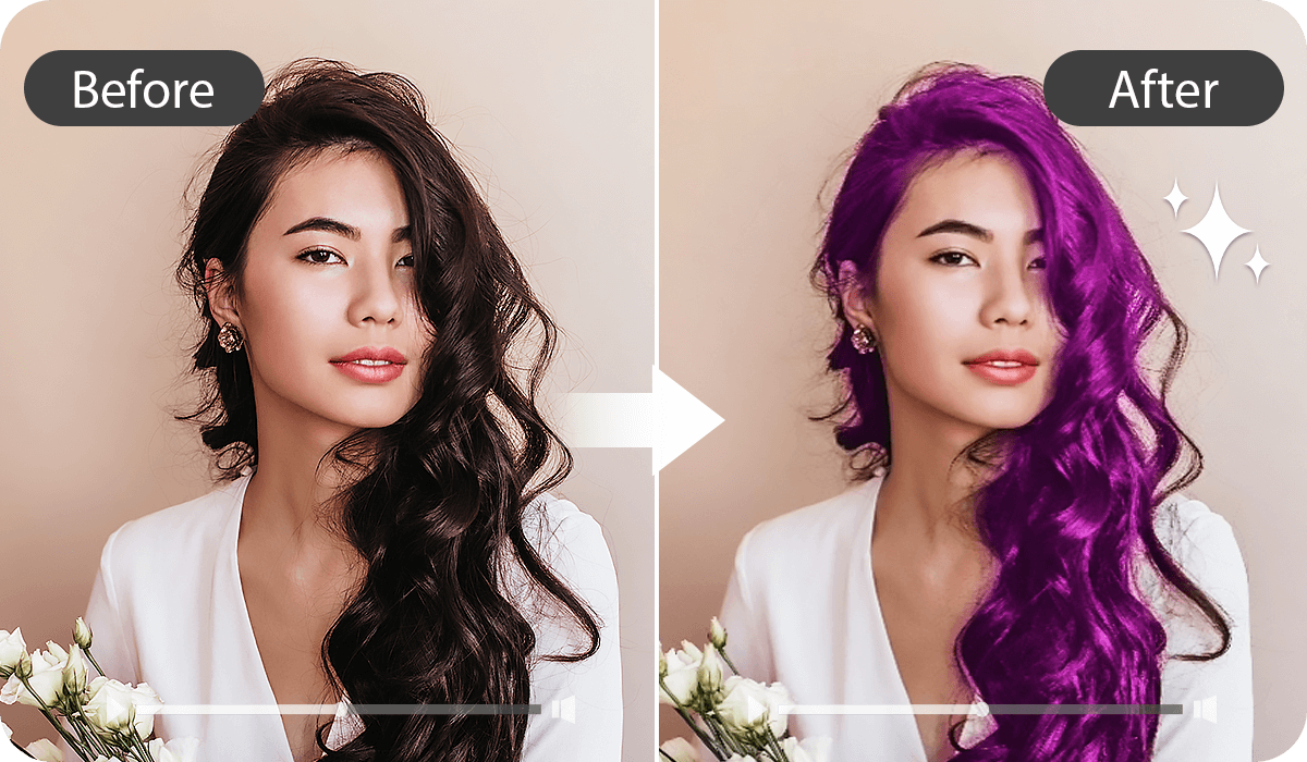 Changer Couleurs Cheveux Vidéo