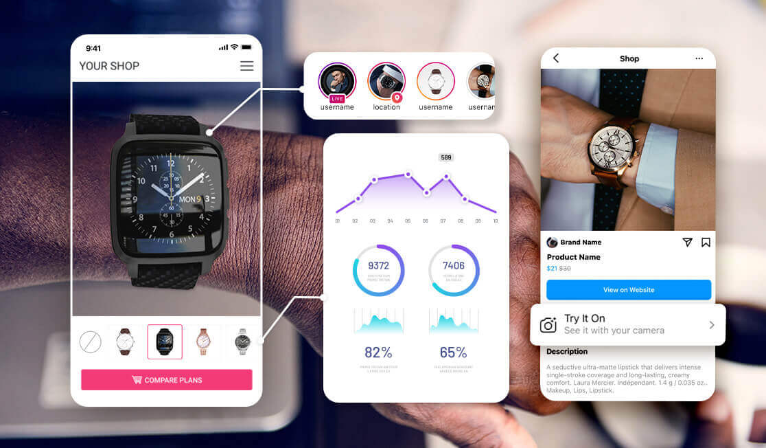 Nos services de montres virtuelles pour les marques