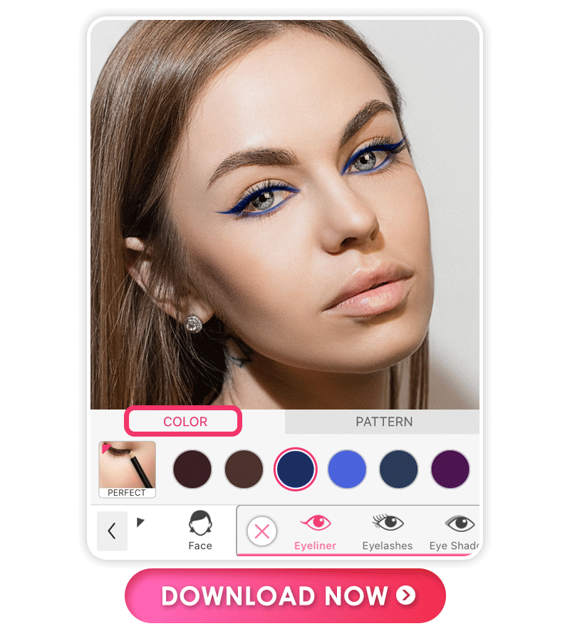 Best eyeliner filter app to add eyeliner to photos and virtually try on eyeliner styles.