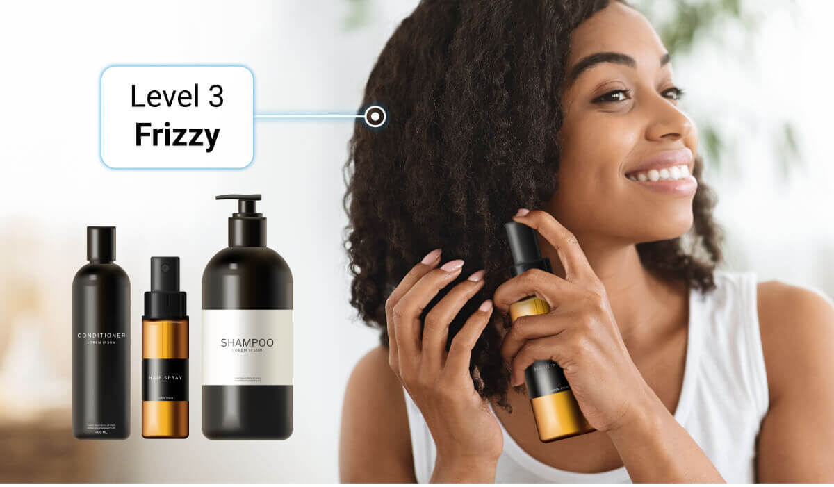 Helfen Sie, eine personalisierte Haarpflegeroutine und Anti-Frizz-Produkte anzubieten