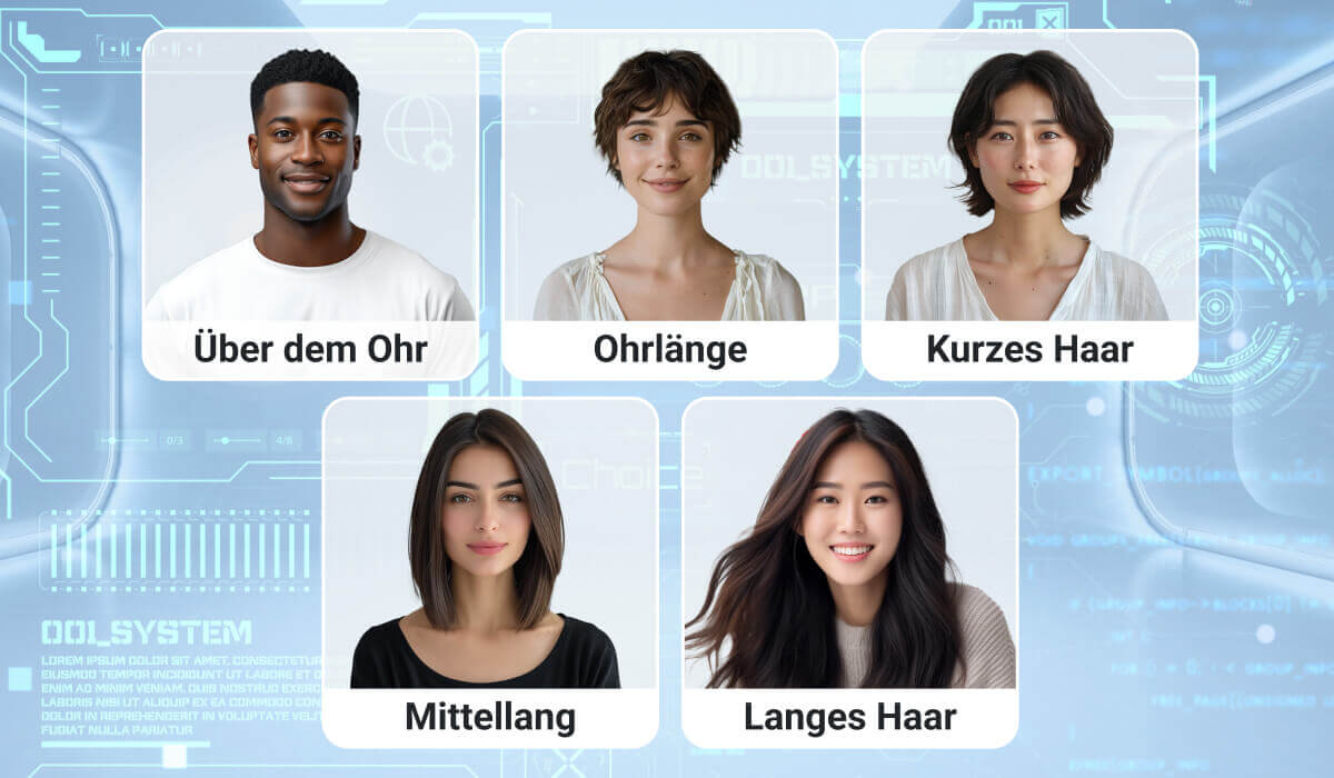 KI-Haarlängenerkennung: Identifizierung von 5 verschiedenen Längen