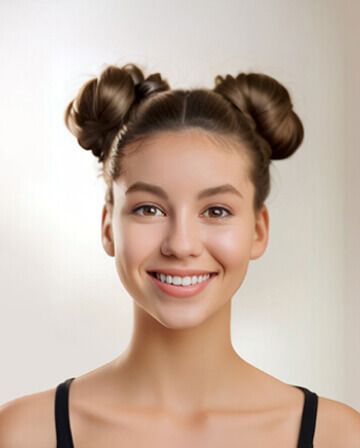 Female Hairstyle- Space Buns
