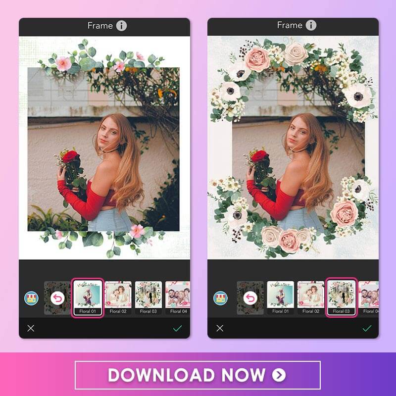Add Aesthetic Floral Photo Frames to Images