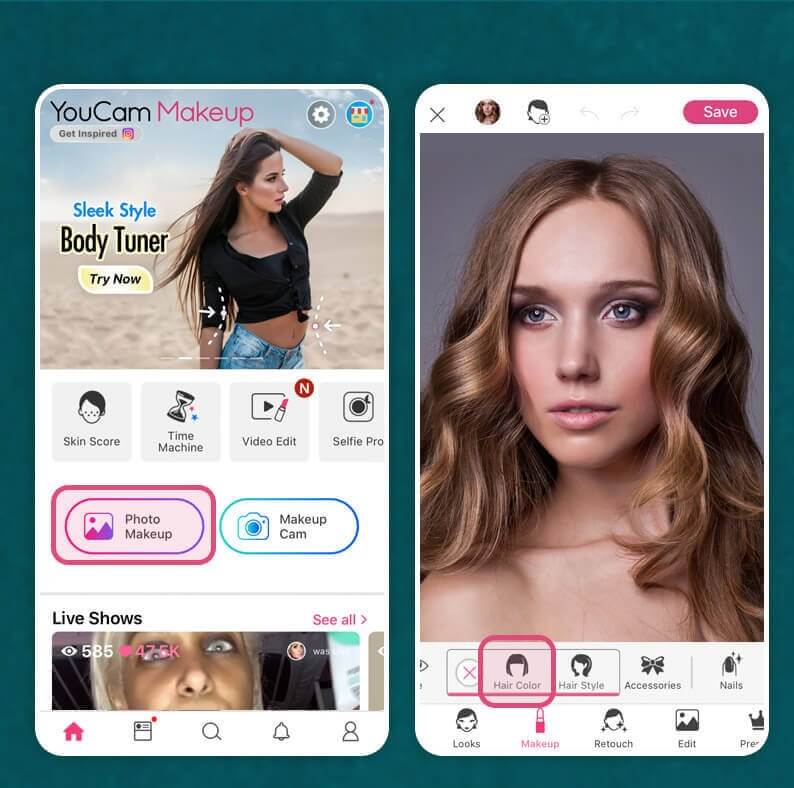 下載玩美彩妝，並匯入自拍照