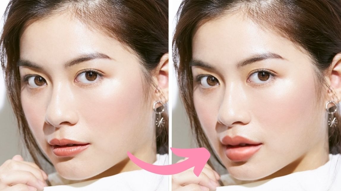 입술 필러 어플로 도톰한 입술 사진 만들기