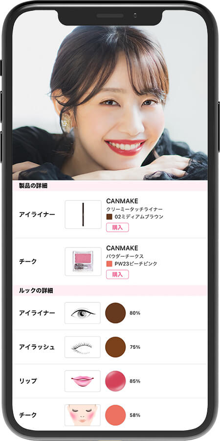 リップを強調してさわやか顔の女性
