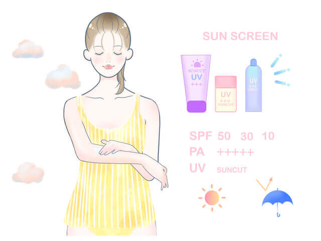 紫外線対策をする女性