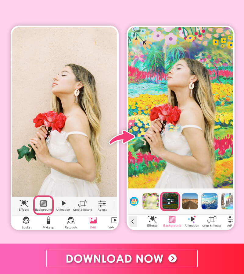 How to Add Flower Background to Photos With a Free App PERFECT