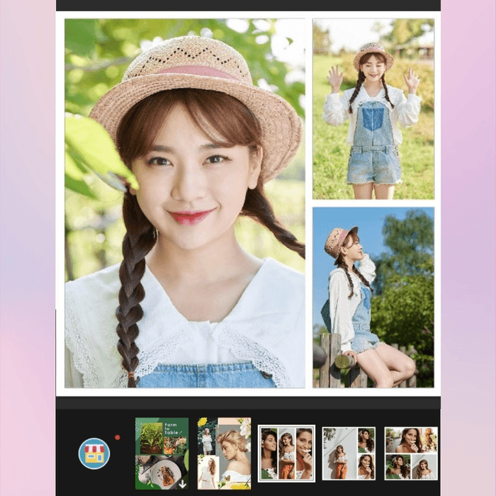 어플로 사진 합치기를 한 모습