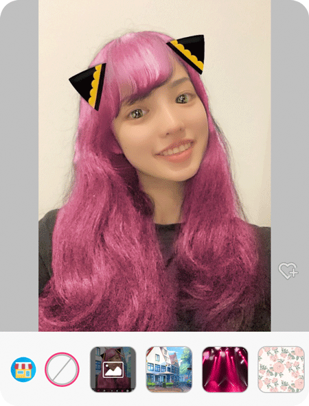 アプリで背景を変える様子