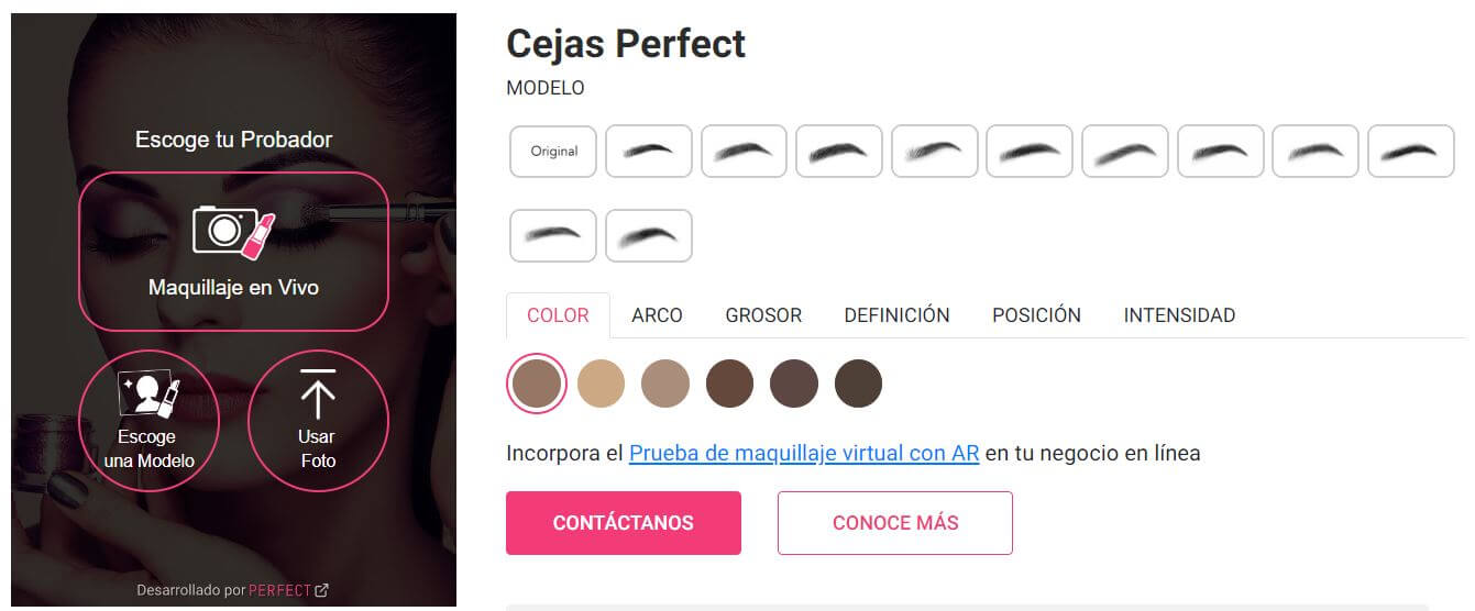 espejo virtual de maquillaje