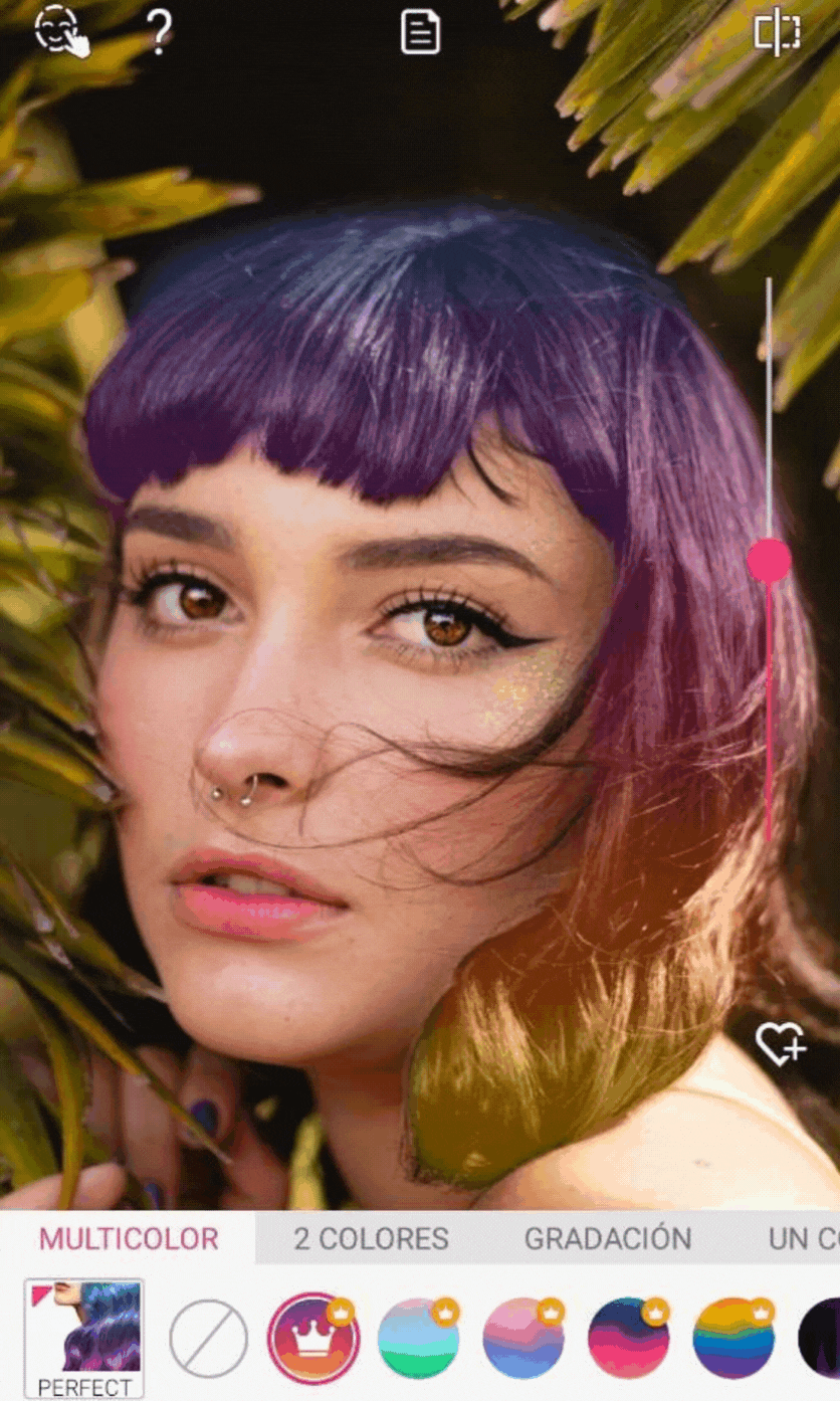 cabello de arcoiris para que lo pruebes con esta app para editar selfies