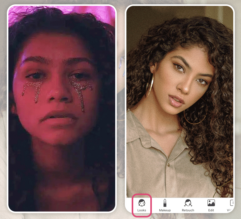 YouCam Makeup trae maquillaje inspirado en euphoria que los puedes probar con esta app para editar fotos