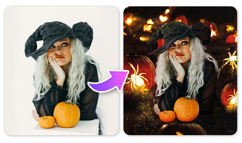 Entdecke Halloween-Hintergrundbilder mit Kürbissen.