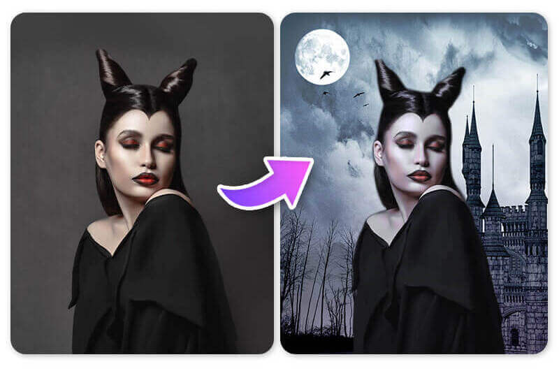 Entdecke Halloween-Hintergrundbilder mit gruseligen Gespensterschlössern.