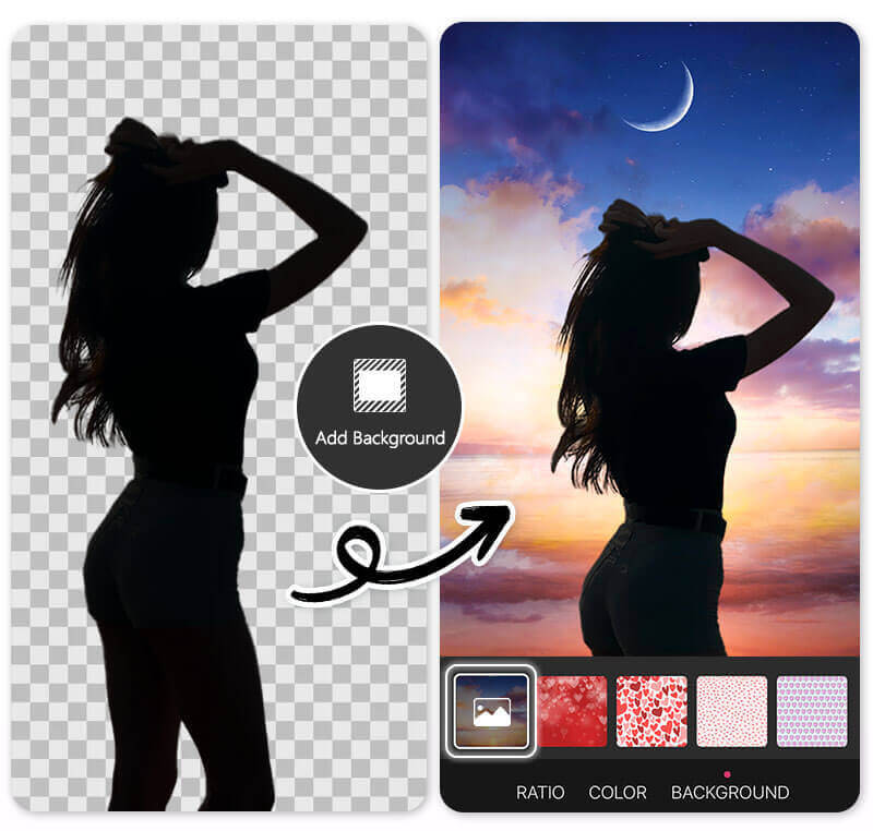 Découper des photos en photo silhouette avec la meilleure app YouCamPerfect