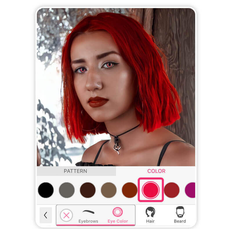 YouCam Makeup meilleure appli pour changer la couleur de ses yeux avec filtre yeux rouge