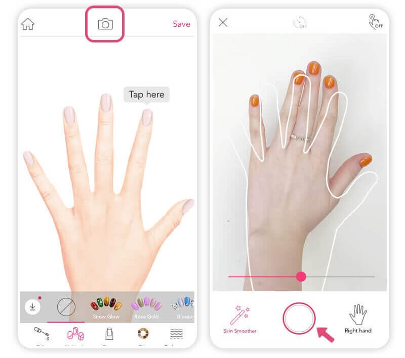 usa tu mano para probar la forma de uñas que mejor te quede