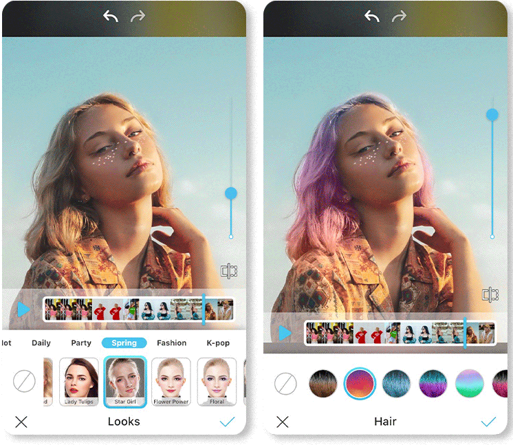 Appli gratuite de retouche vidéo changer couleur cheveux