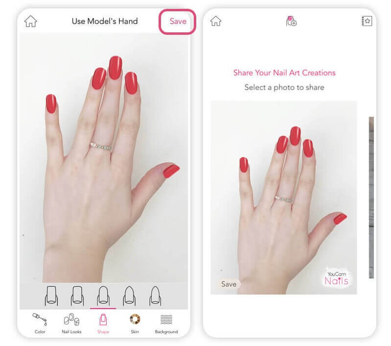 Speichere deinen individuellen Look und halte ihn für deinen nächsten Besuch ins Nagelstudio bereit.