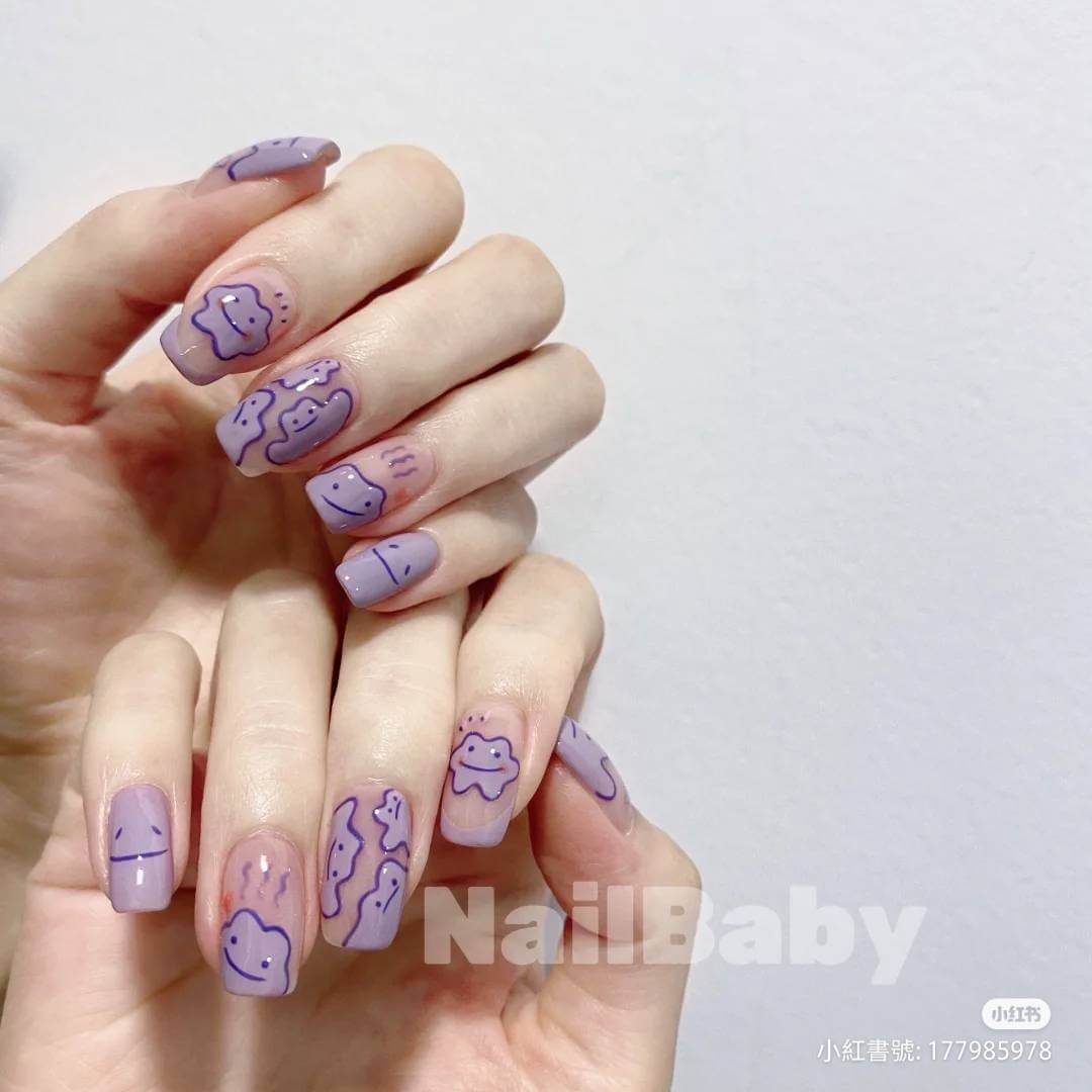 紫色美甲20：百變怪美甲