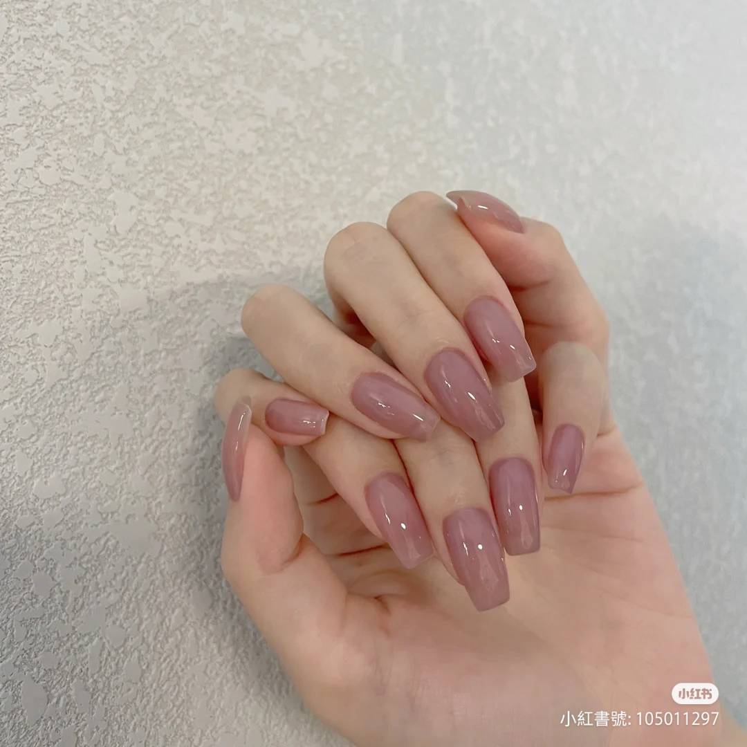 紫色美甲17：冰透紫灰