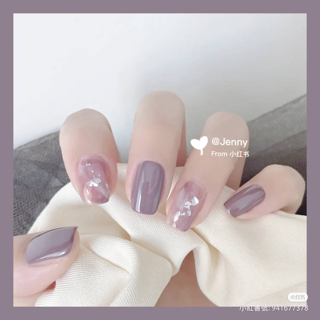 紫色美甲14：溫柔芋泥