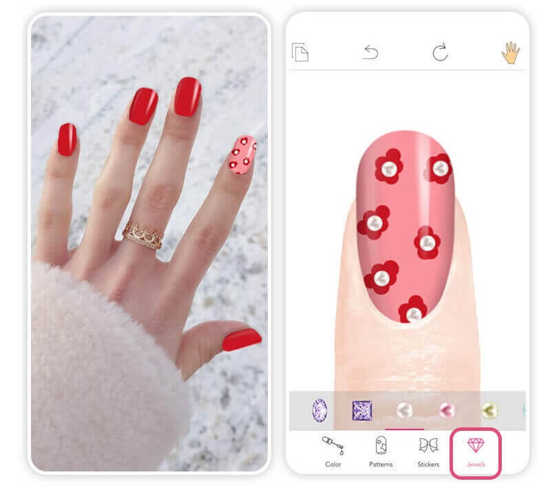 Rote Winter-Nägel mit einem Twist.