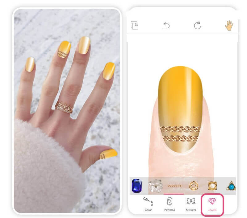 Goldene Winter-Nägel