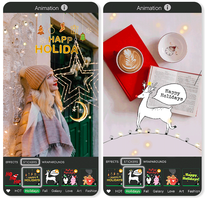 Essayer les gifs de Noël pour retouche photo