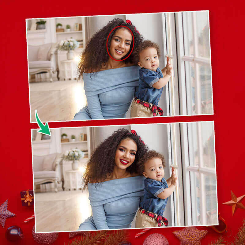 Entdecke mit YouCam Makeup Makeup-Look für Weihnachten.