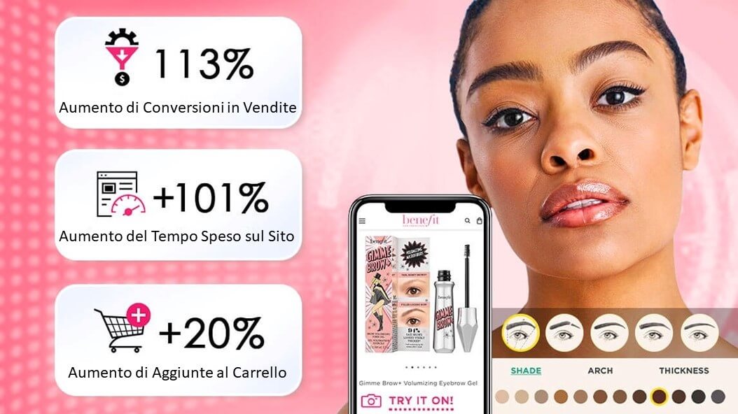 Benefit Cosmetics ha registrato un aumento del 113% del tasso di conversione con lo strumento di prova di Brow AR