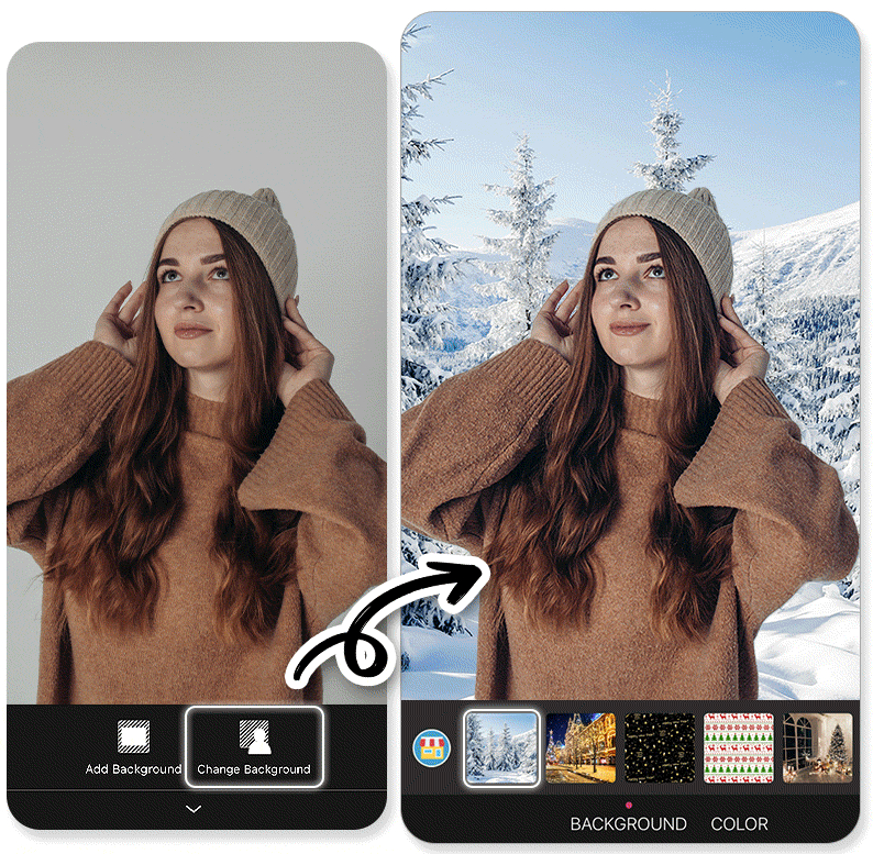 Ajouter un arrière plan Noël à une photo