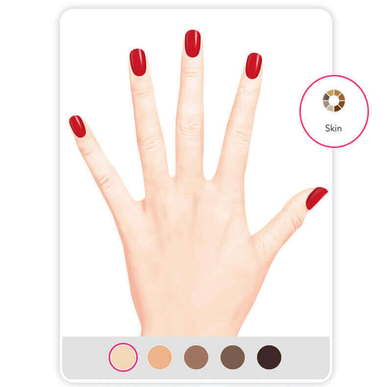 Welche Nagellackfarbe passt zu einem hellen Hauttyp? Probiere mit YouCam Nails Nagellackfarben an und finde es heraus!