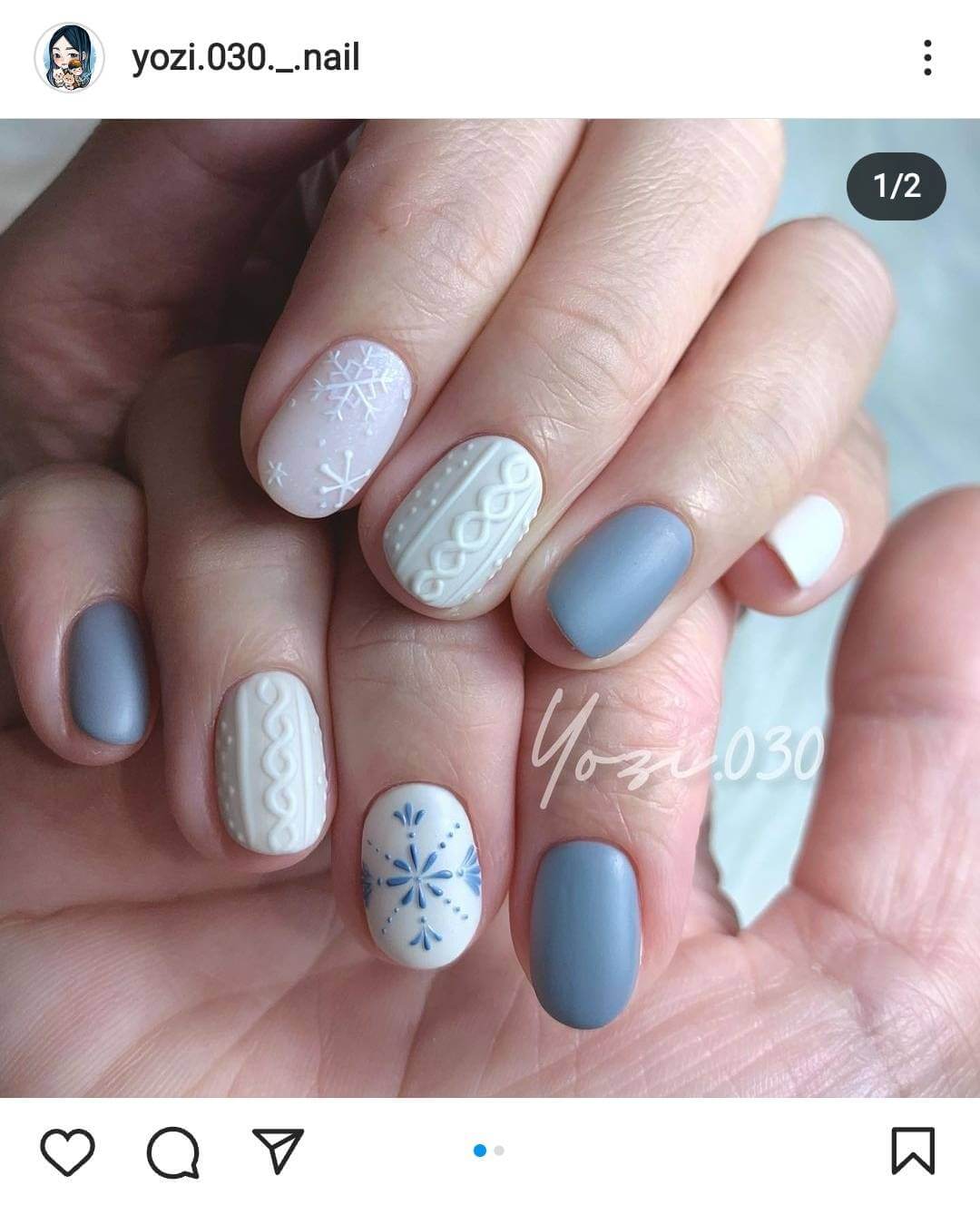 灰藍霧面雪花