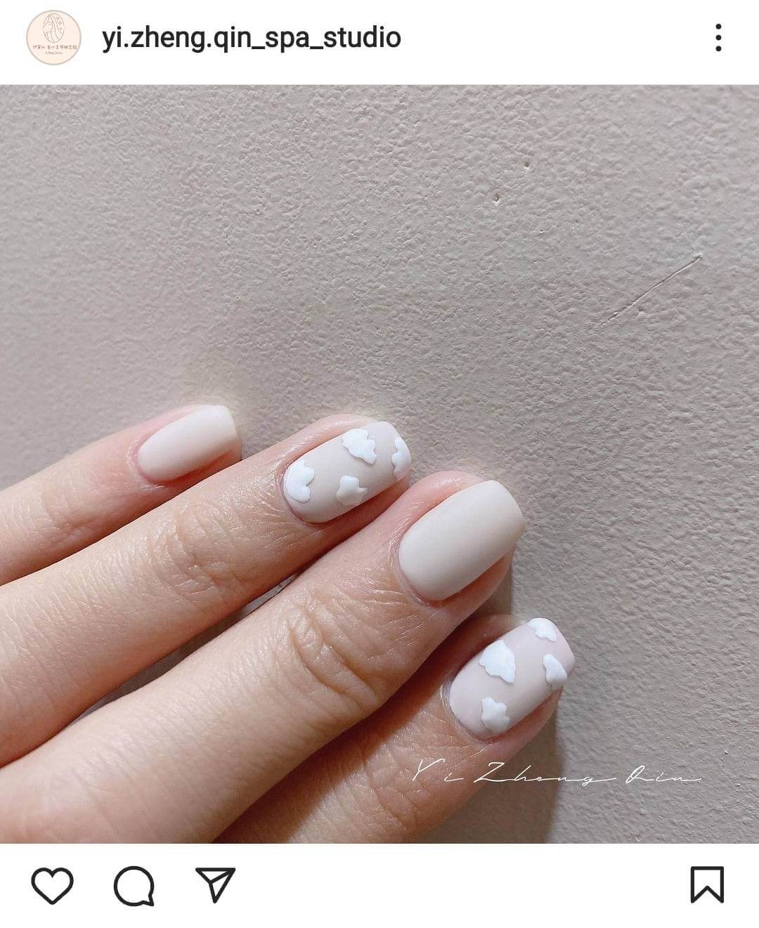 可愛雲朵美甲