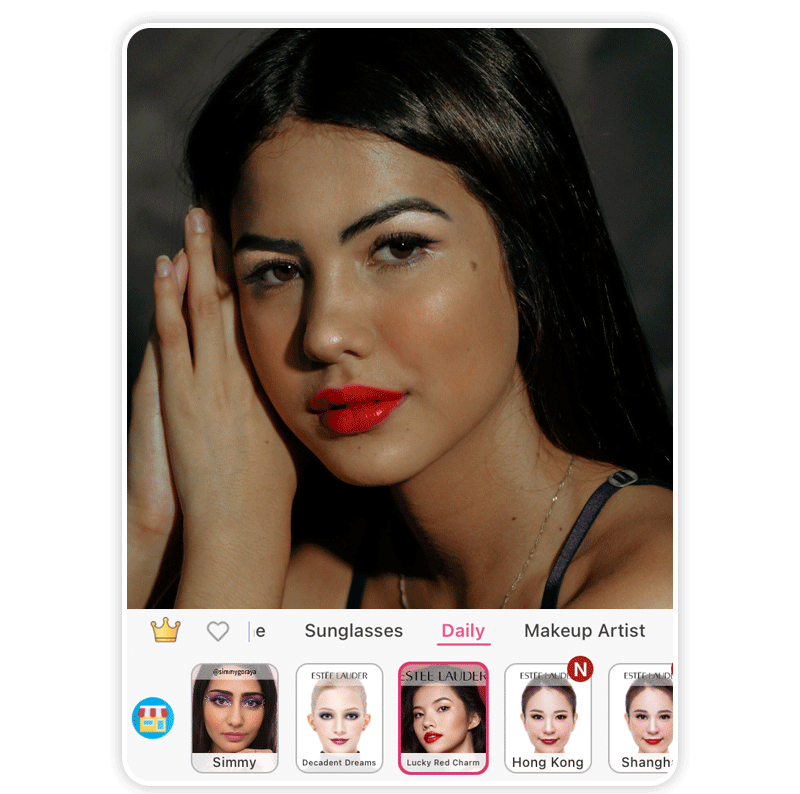 Aplique filtros de beleza do YouCam Makeup