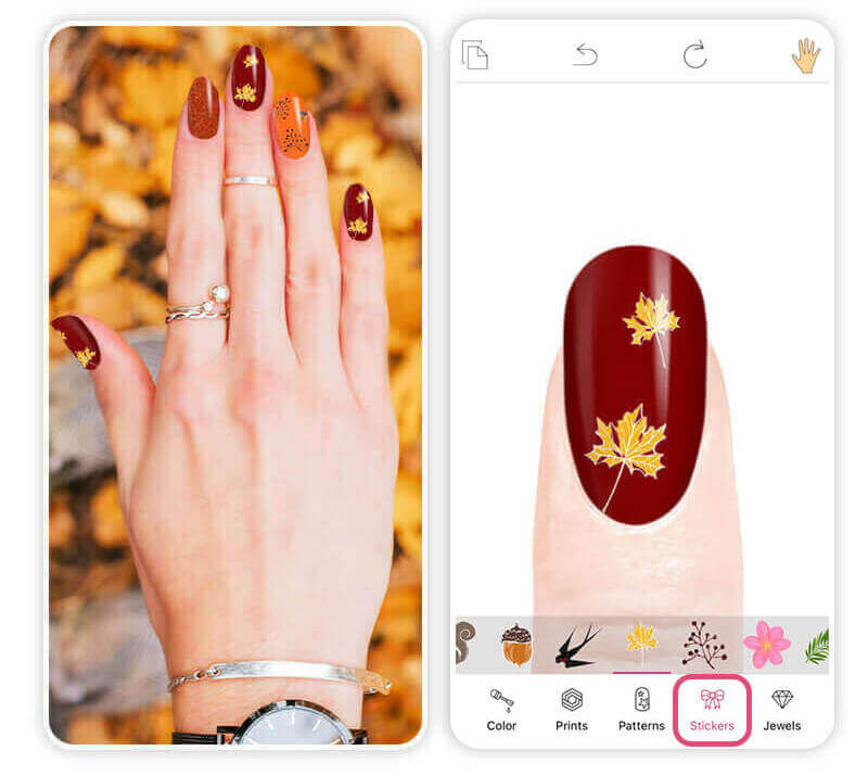 November Nagellackfarben 2023 sind Orange und Braun, passend zum Herbstlaub!