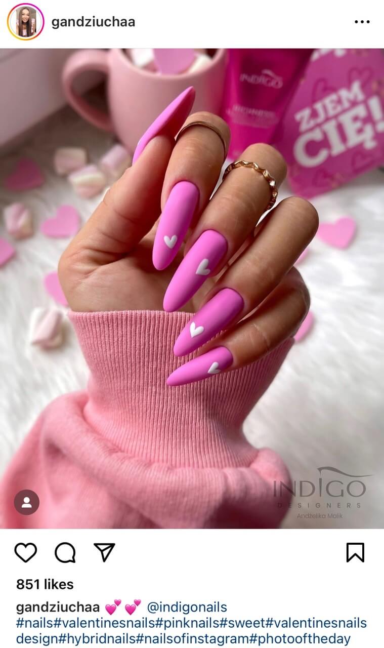 Diseños de uñas para San Valentine