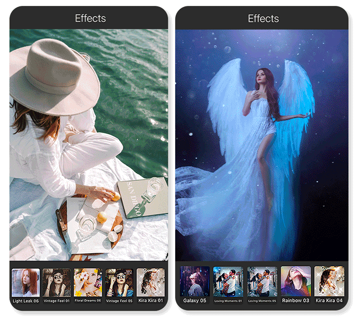 Interface de Filtros do YouCam Perfect