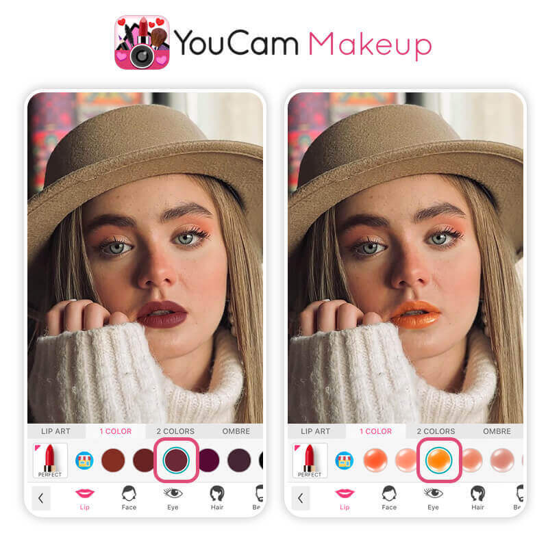 Melhor Filtro de Cor de Batom: YouCam Makeup