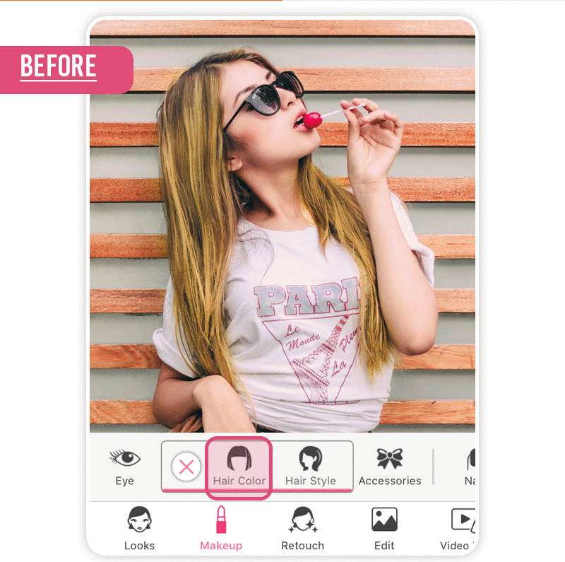 Melhor App Filtro de Cabelo Vermelho: YouCam Makeup