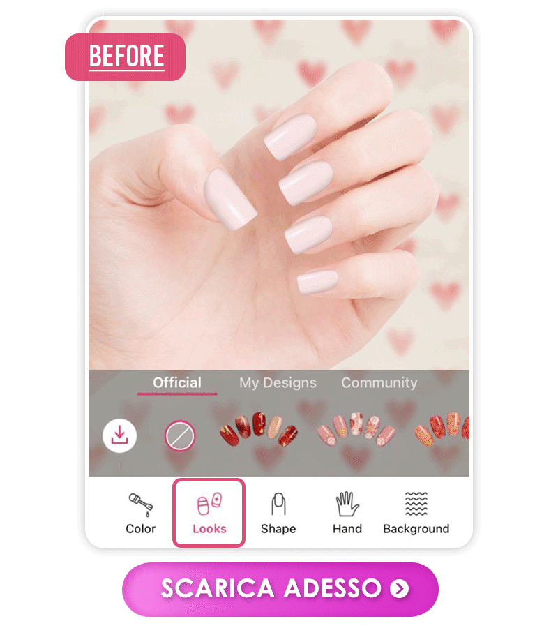 Unghie per San Valentino Rosa