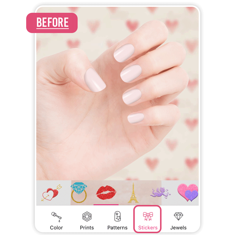 Verziere deine Valentinstags-Nägel mit süßen Designelementen.