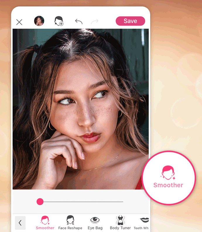 Com o YouCam Makeup, é possível suavizar a pele na foto