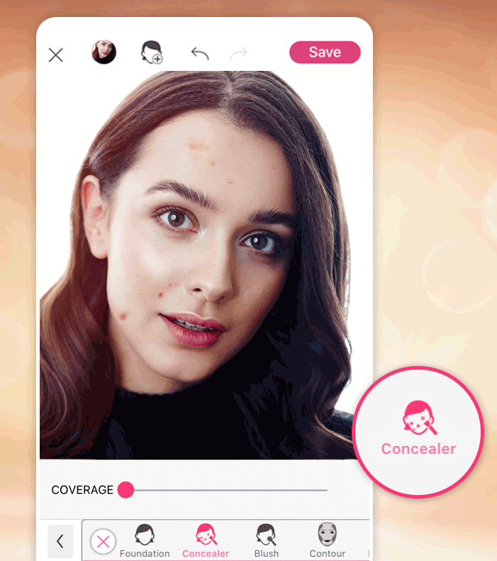 Com o YouCm Makeup, você pode aplicar base na sua foto