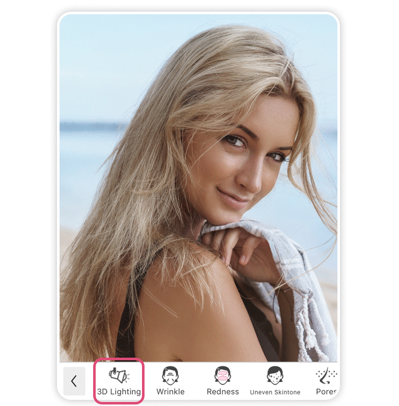 Com o YouCam Makeup, você pode fazer com que seu rosto fique mais iluminado